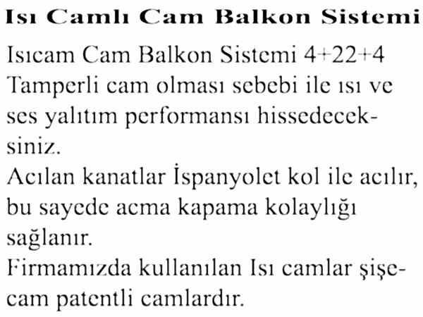 Sinpaş Aydos Country G.Blok İc Sol Görünüm Isı Camlı Cam Balkon